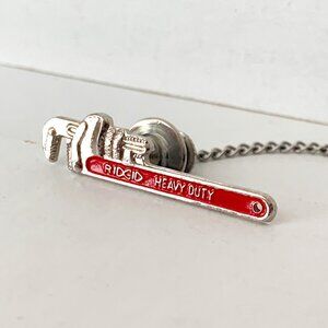 2/$10* Wrench Tie Tack Ridgid Heavy Duty Plumber Handyman Metal Vintage